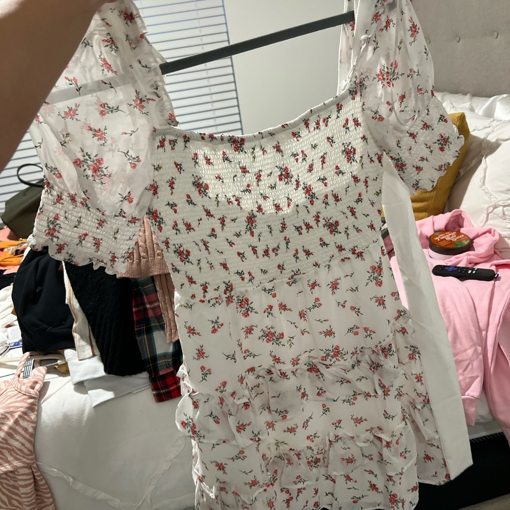 white floral dress